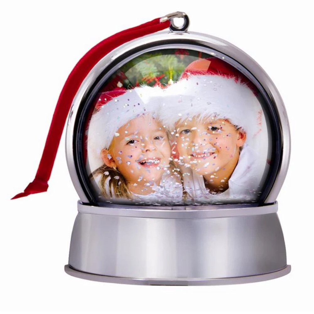 4 Snow Globe Photo Ornaments